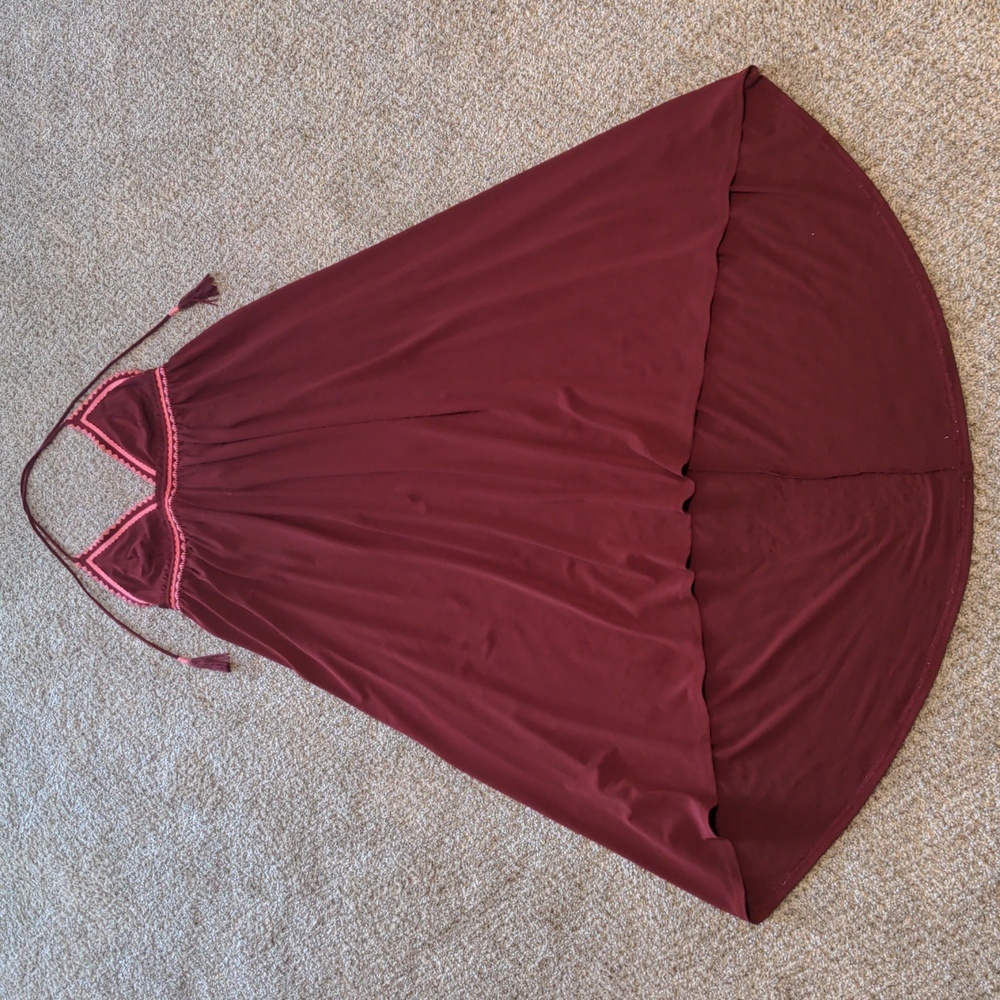 Express Triangle Top Halter Maxi Dress